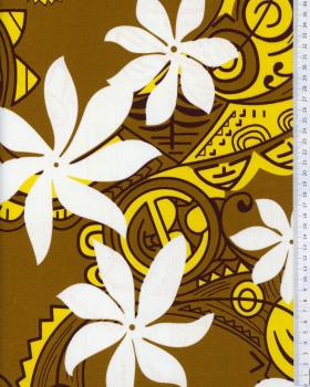 Polynesian fabric VAHINE Brown - Tissushop